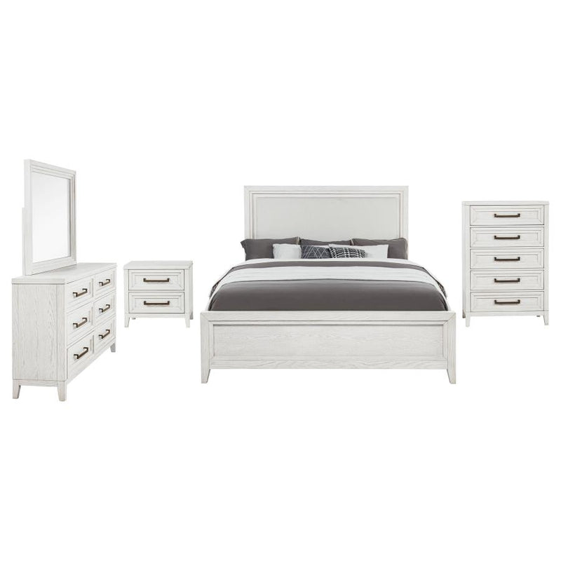 Marielle 5-piece Cal King Bedroom Set Distressed White-zoom-
