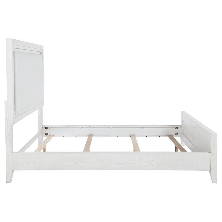 Marielle California King Panel Upholstered Bed Distressed White-zoom-6
