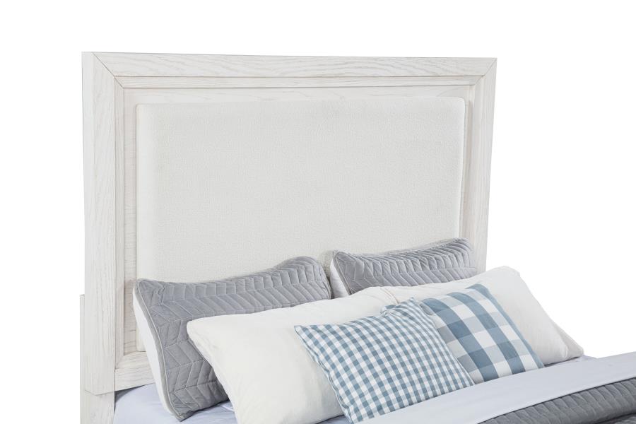 Marielle Queen Upholstered Panel Bed Distressed White-zoom-7