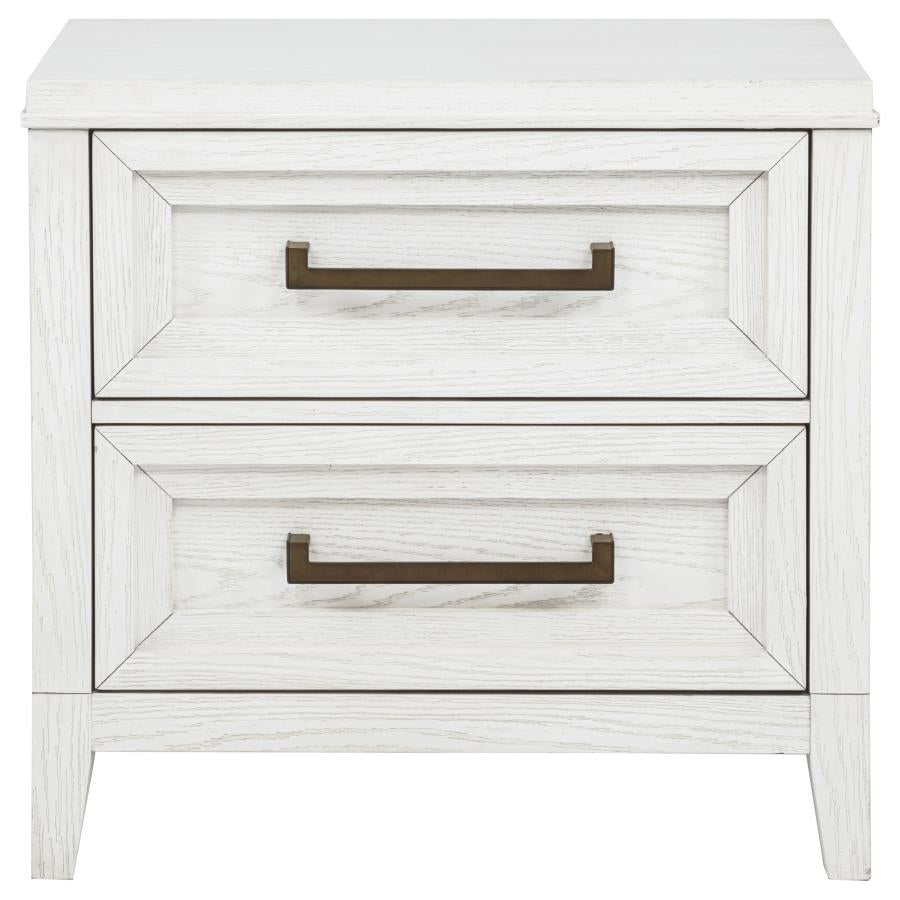 Marielle 2-drawer Nightstand Bedside Table Distressed White-zoom-3