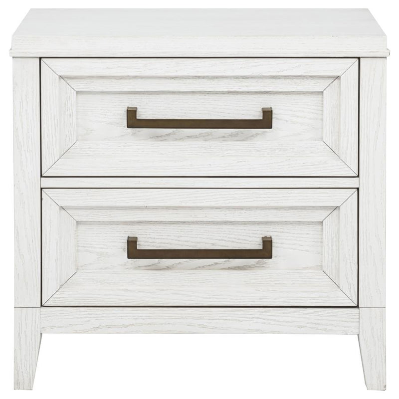 Marielle 2-drawer Nightstand Bedside Table Distressed White-zoom-