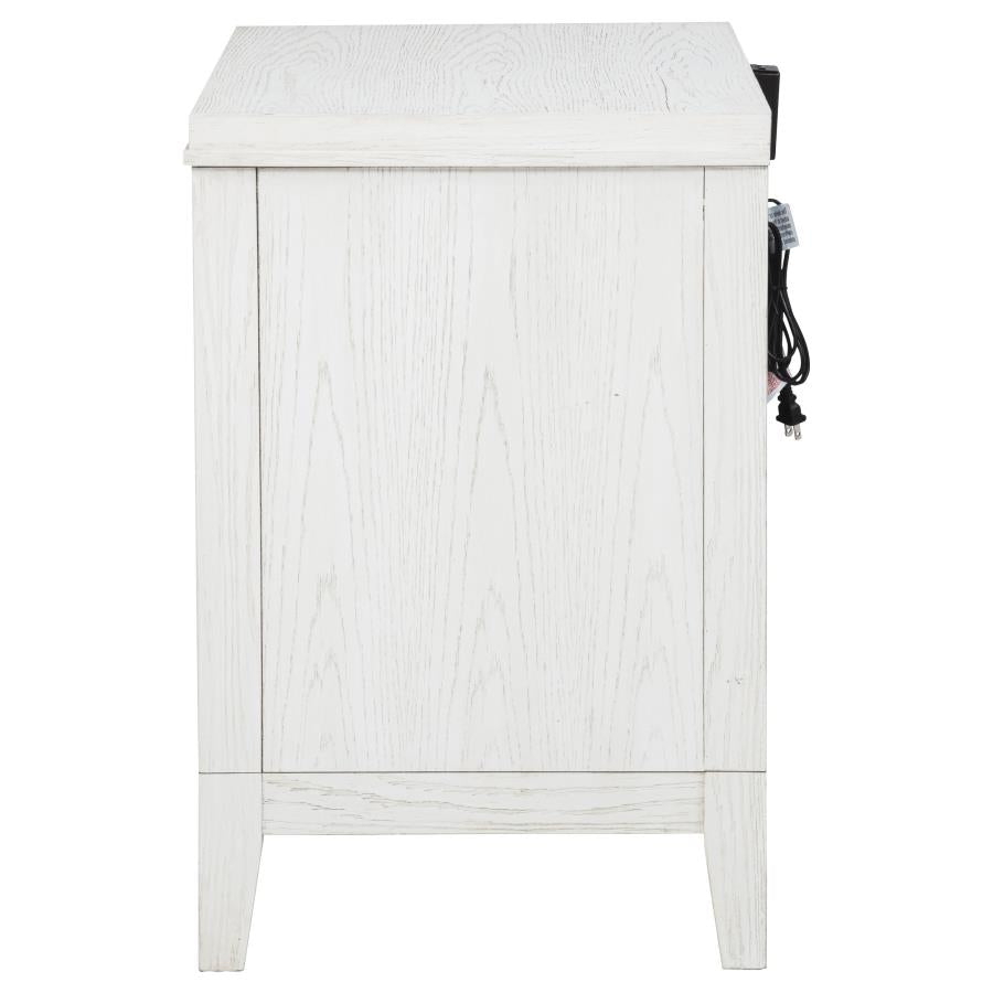 Marielle 2-drawer Nightstand Bedside Table Distressed White-zoom-5