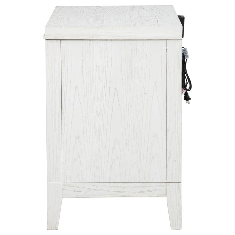 Marielle 2-drawer Nightstand Bedside Table Distressed White-zoom-