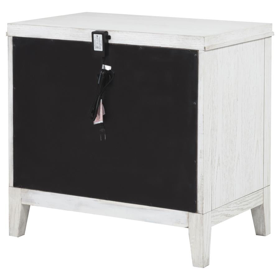 Marielle 2-drawer Nightstand Bedside Table Distressed White-zoom-8