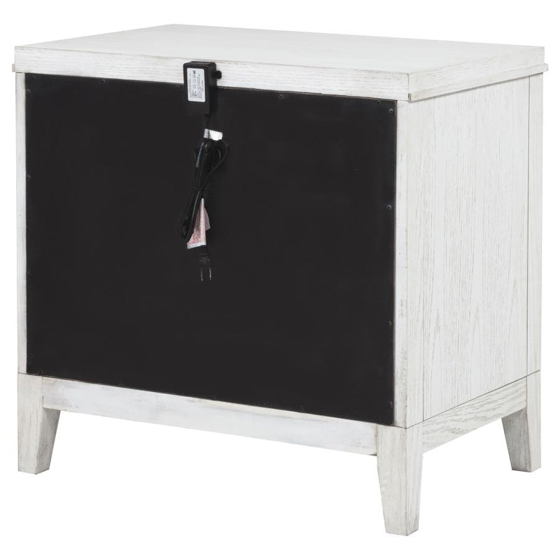 Marielle 2-drawer Nightstand Bedside Table Distressed White-zoom-