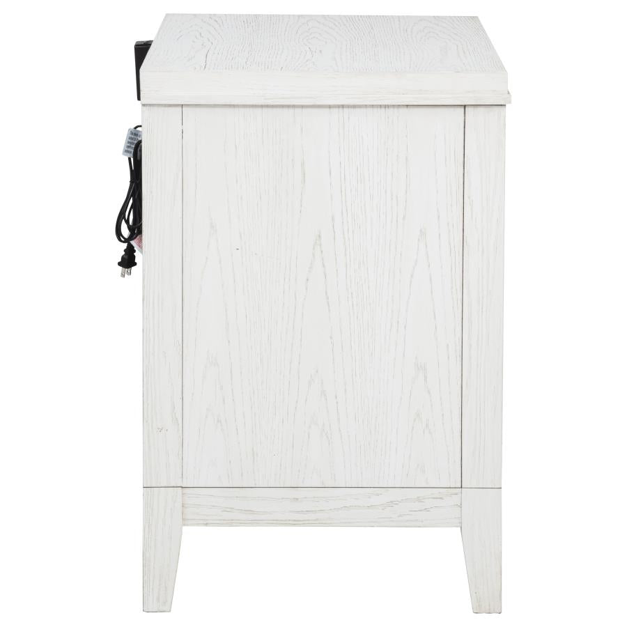 Marielle 2-drawer Nightstand Bedside Table Distressed White-9