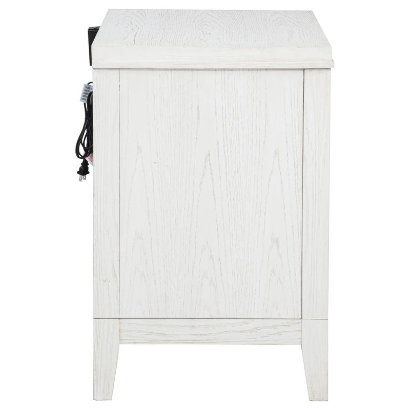 Marielle 2-drawer Nightstand Bedside Table Distressed White-zoom-