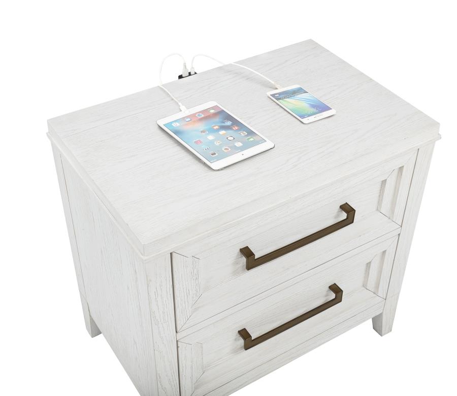 Marielle 2-drawer Nightstand Bedside Table Distressed White-10