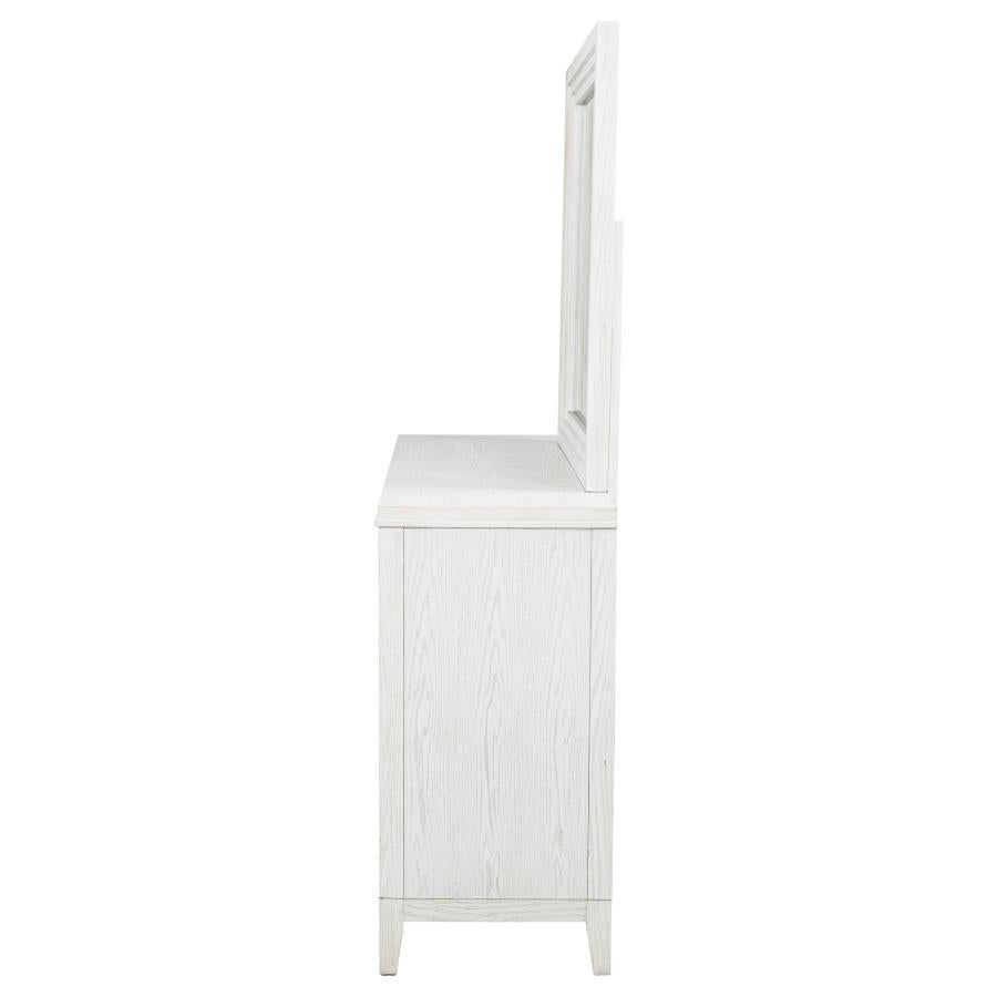 Marielle 6-drawer Dresser with Mirror Distressed White-5