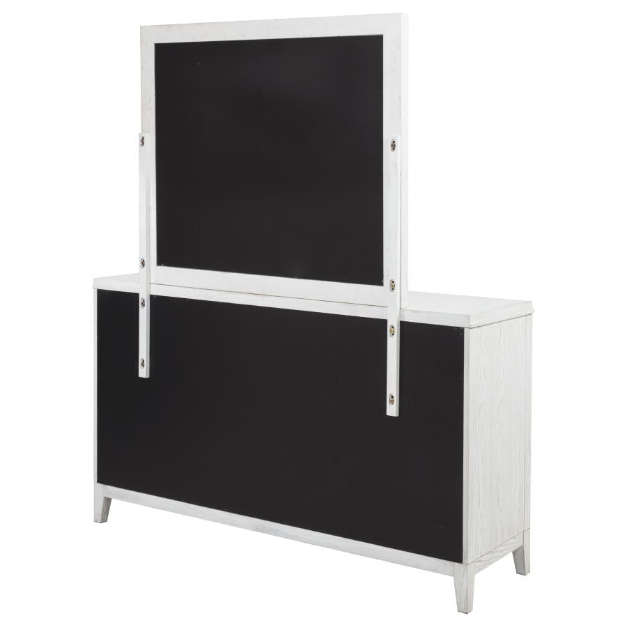 Marielle 6-drawer Dresser with Mirror Distressed White-zoom-8