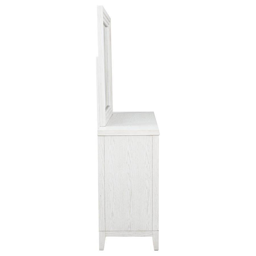 Marielle 6-drawer Dresser with Mirror Distressed White-9