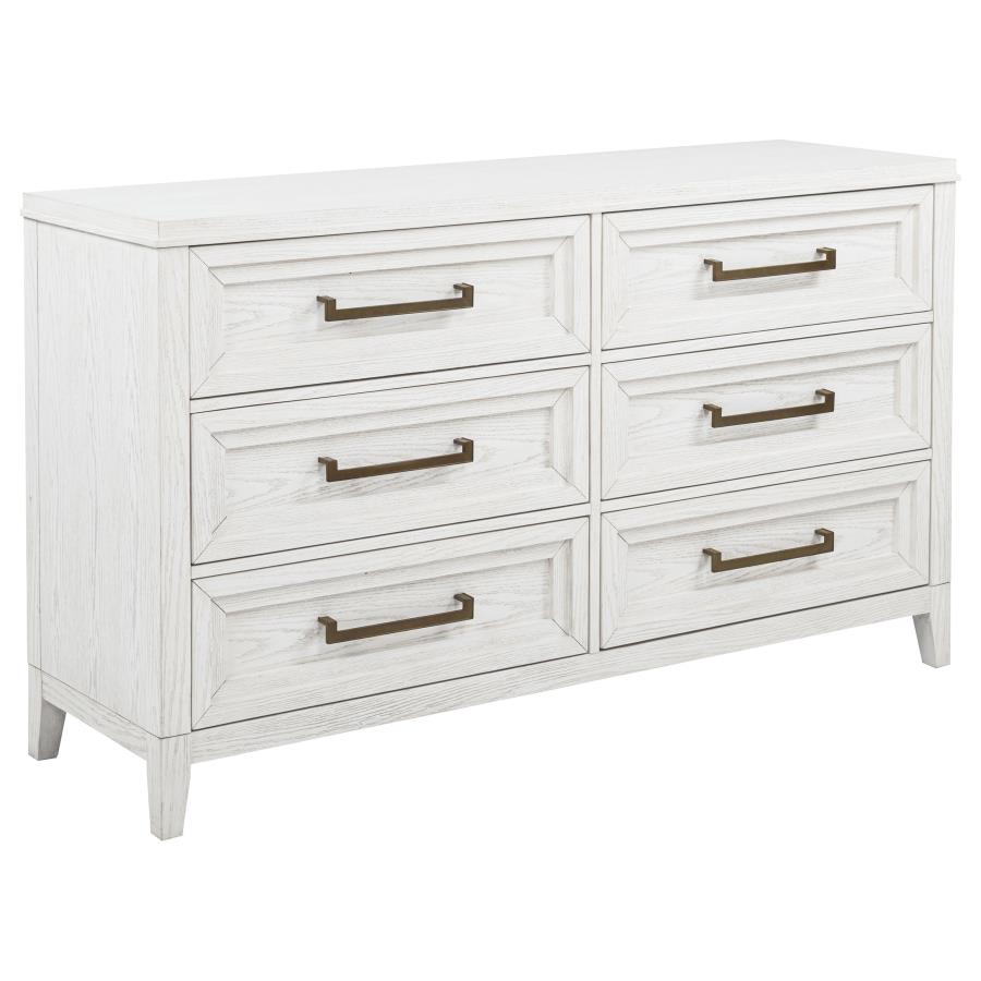 Marielle 6-drawer Bedroom Dresser Distressed White-1
