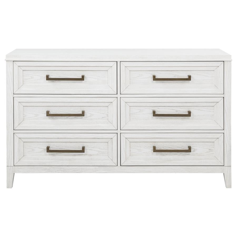 Marielle 6-drawer Bedroom Dresser Distressed White-zoom-3