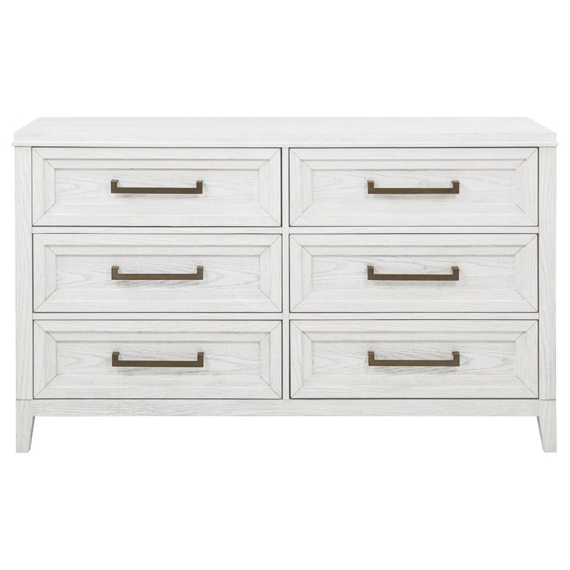 Marielle 6-drawer Bedroom Dresser Distressed White-zoom-