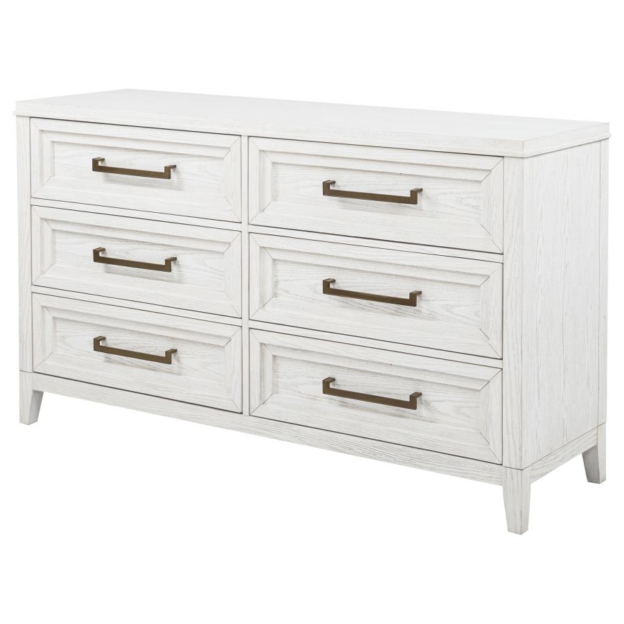 Marielle 6-drawer Bedroom Dresser Distressed White-zoom-4