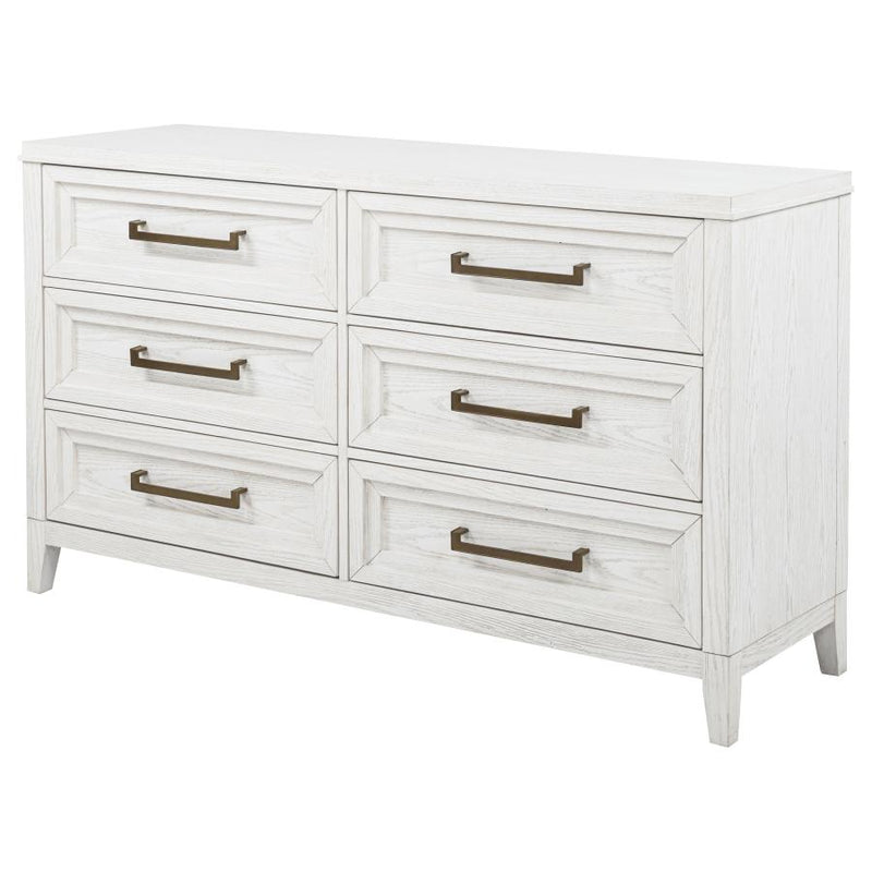 Marielle 6-drawer Bedroom Dresser Distressed White-zoom-
