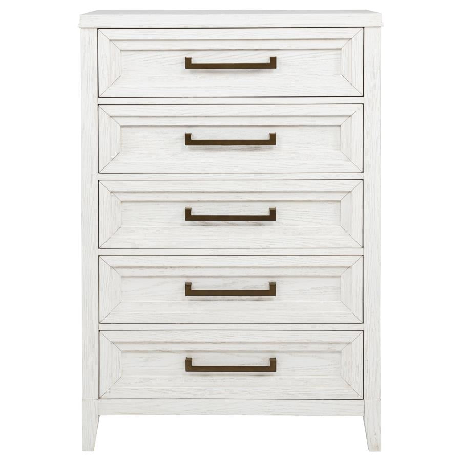 Marielle 5-drawer Bedroom Chest Distressed White-3