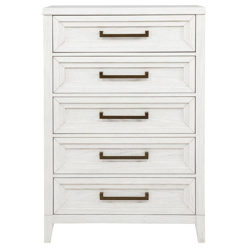 Marielle 5-drawer Bedroom Chest Distressed White-zoom-