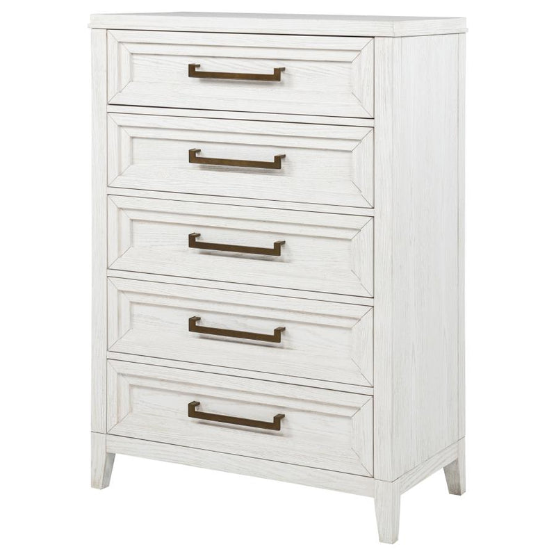 Marielle 5-drawer Bedroom Chest Distressed White-zoom-