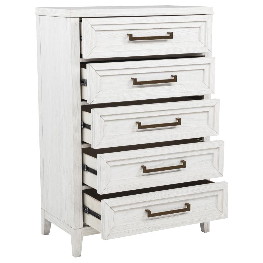 Marielle 5-drawer Bedroom Chest Distressed White-10