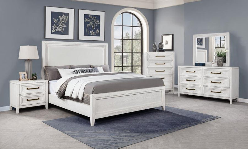 Marielle 5-drawer Bedroom Chest Distressed White-zoom-