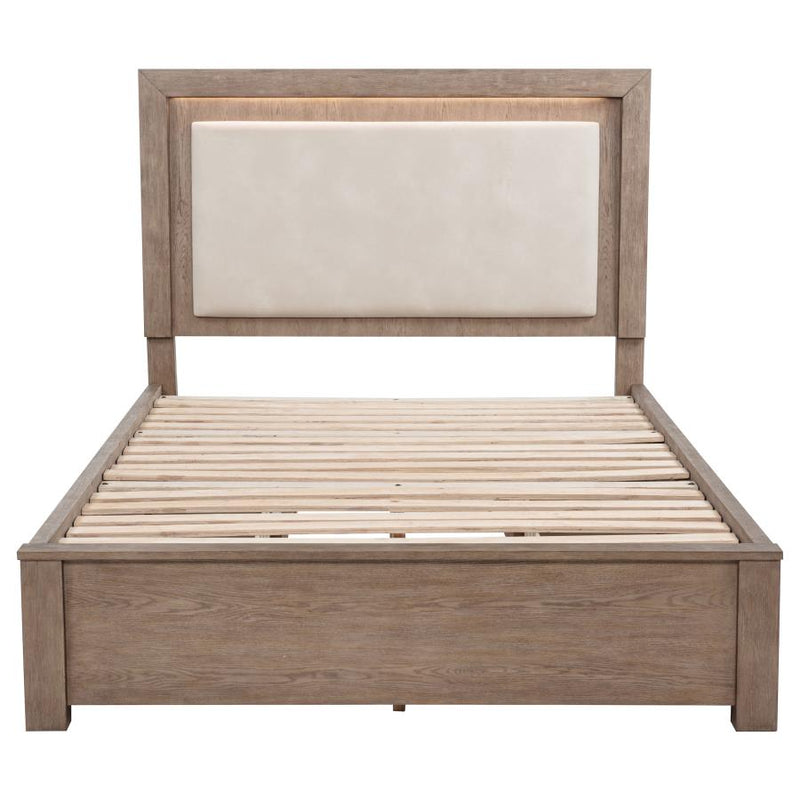 Kenora 56-inch Queen LED Storage Bed Barley Brown-zoom-