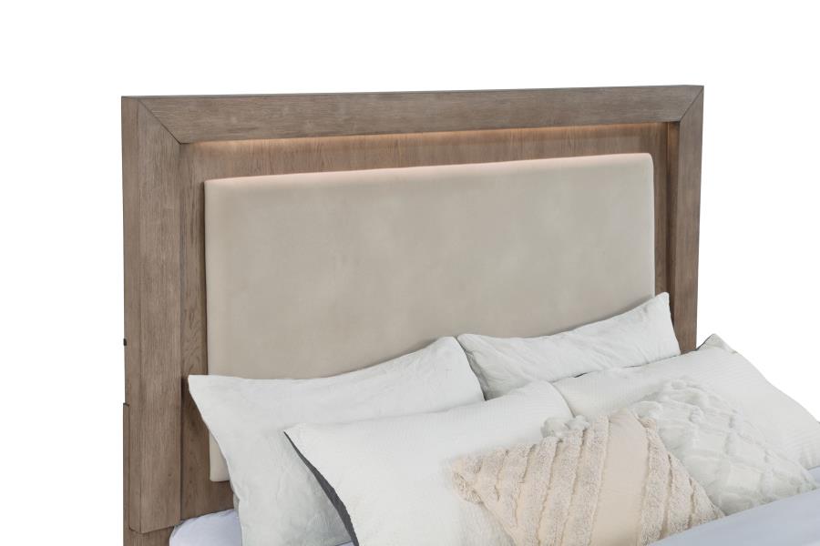 Kenora 56-inch Queen LED Storage Bed Barley Brown-zoom-10