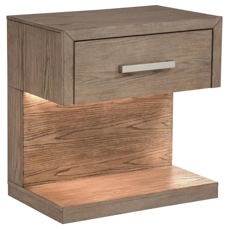 Kenora 1-drawer Nightstand Bedside Table Barley Brown-zoom-