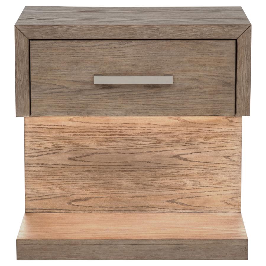 Kenora 1-drawer Nightstand Bedside Table Barley Brown-3