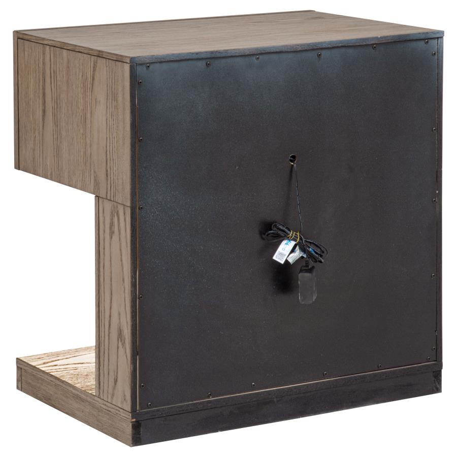 Kenora 1-drawer Nightstand Bedside Table Barley Brown-zoom-6