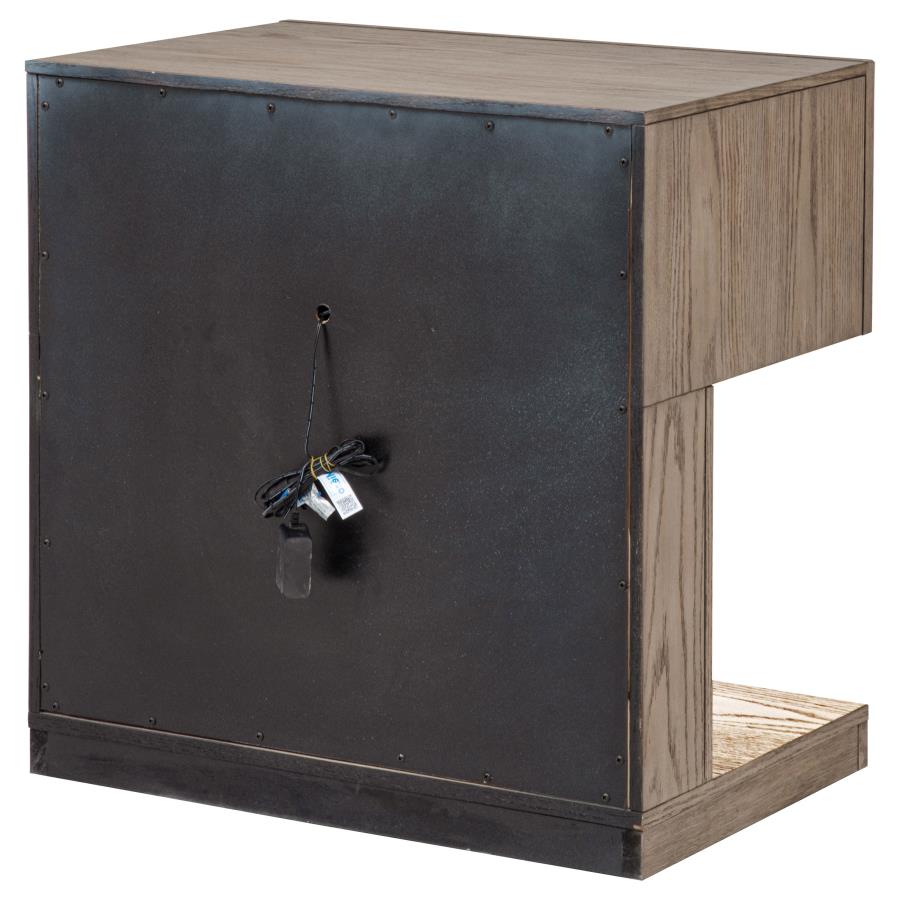Kenora 1-drawer Nightstand Bedside Table Barley Brown-8