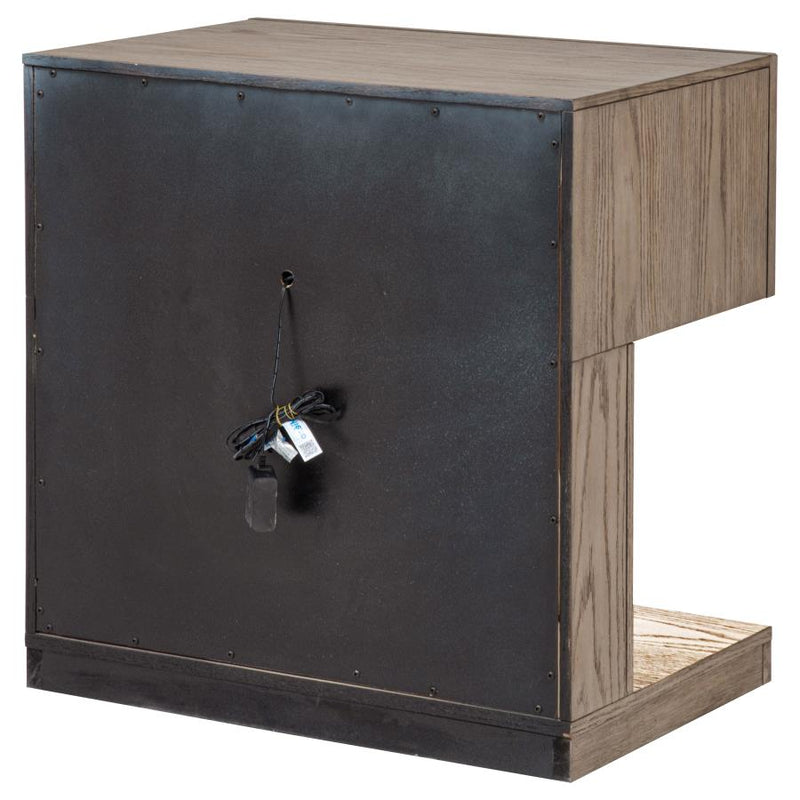 Kenora 1-drawer Nightstand Bedside Table Barley Brown-zoom-