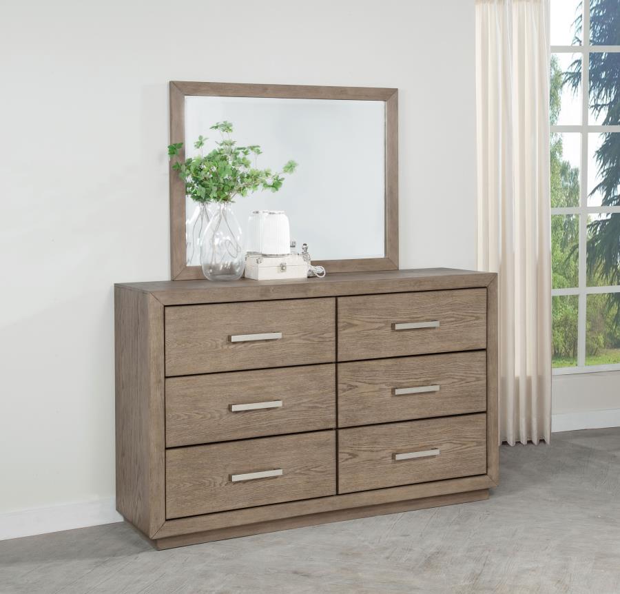 Kenora 6-drawer Dresser and Mirror Barley Brown-zoom-2