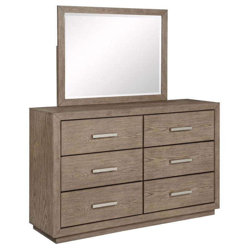 Kenora 6-drawer Dresser and Mirror Barley Brown-zoom-