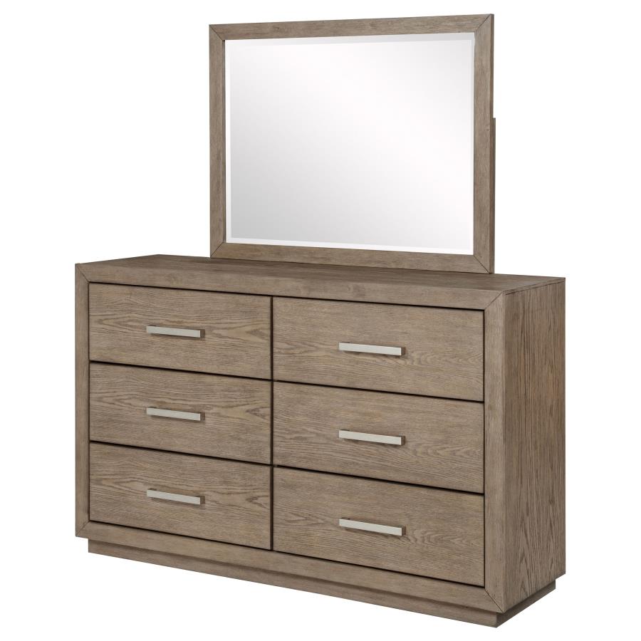 Kenora 6-drawer Dresser and Mirror Barley Brown-zoom-4