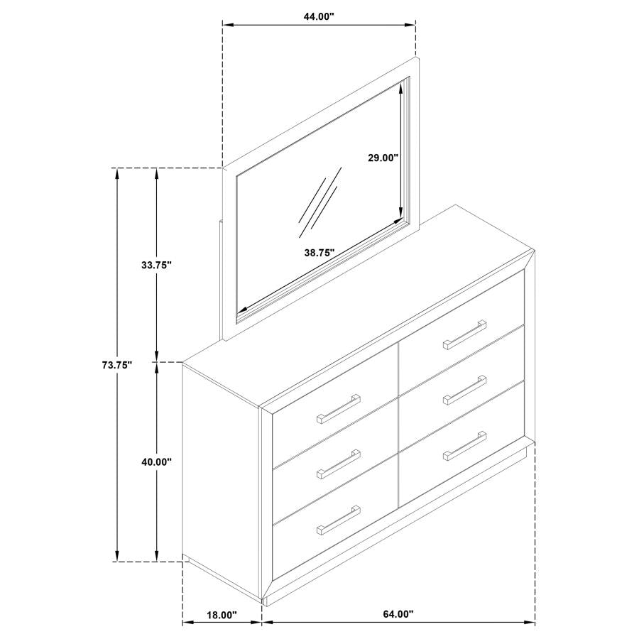 Kenora 6-drawer Dresser and Mirror Barley Brown-13