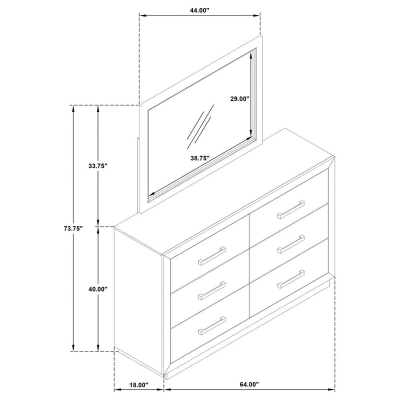 Kenora 6-drawer Dresser and Mirror Barley Brown-zoom-