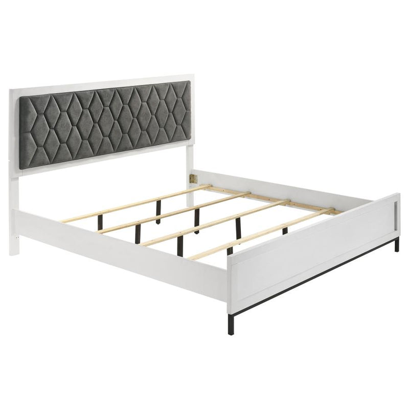 Sonora Eastern King Upholstered Panel Bed White-zoom-