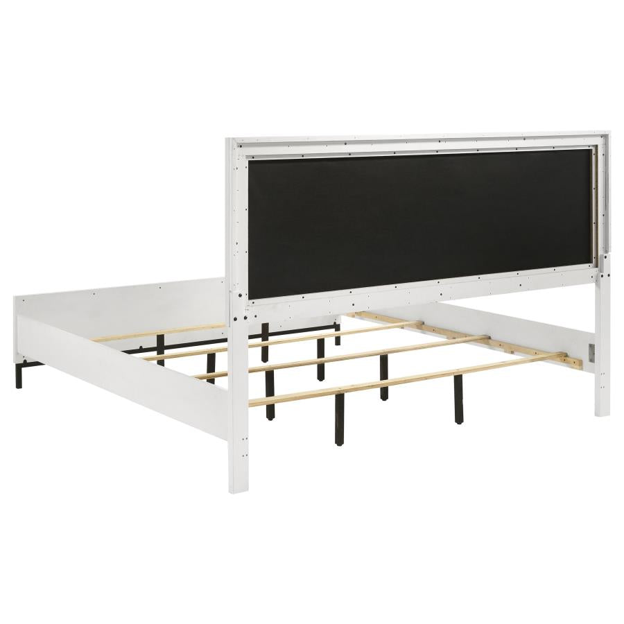 Sonora California King Upholstered Panel Bed White-4