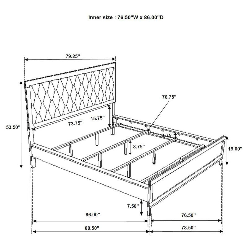 Sonora California King Upholstered Panel Bed White-zoom-