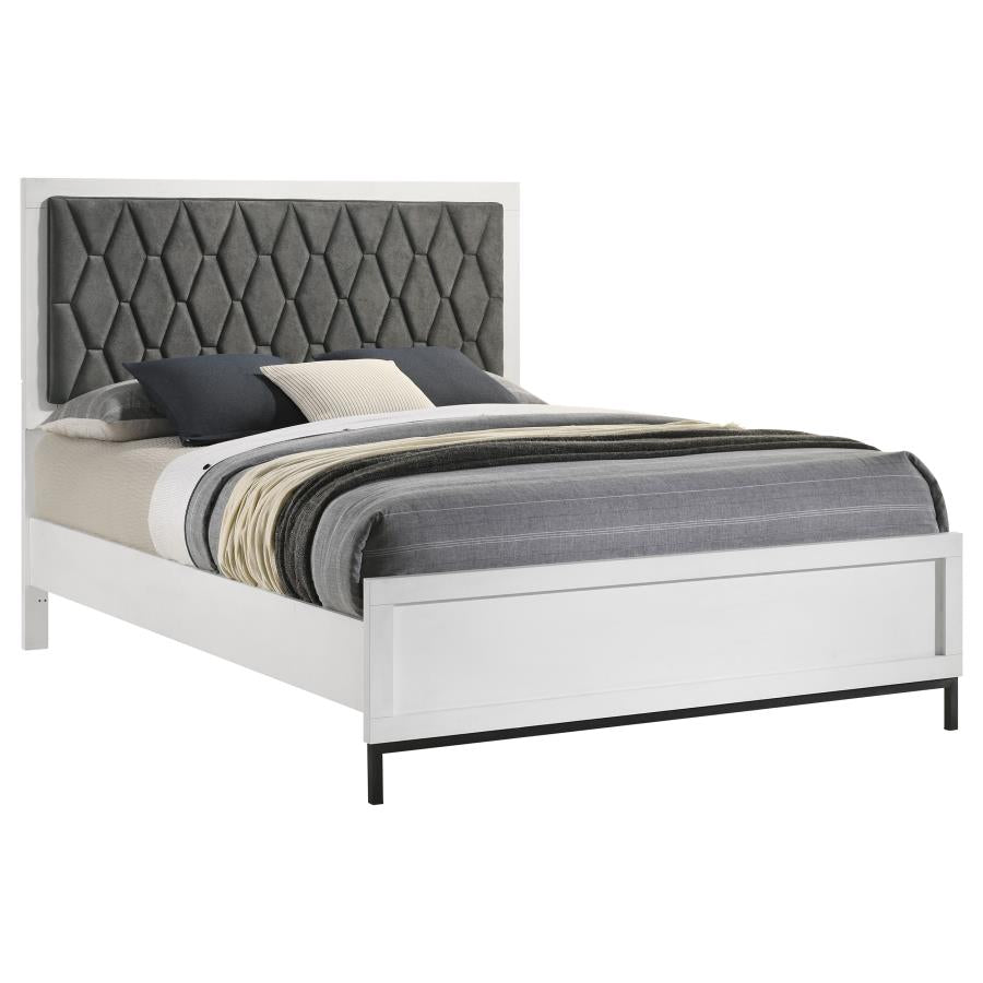 Sonora Queen Upholstered Panel Bed White-3