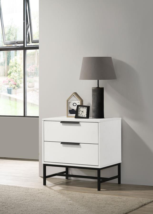 Sonora 2-drawer Nightstand Bedside Table White-zoom-2