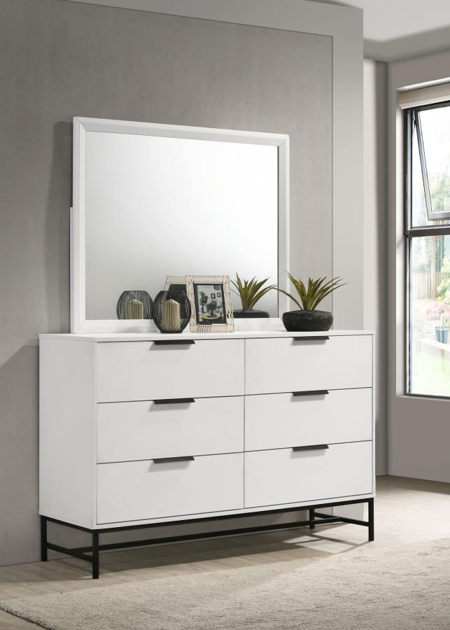 Sonora 6-drawer Dresser with Mirror White-zoom-