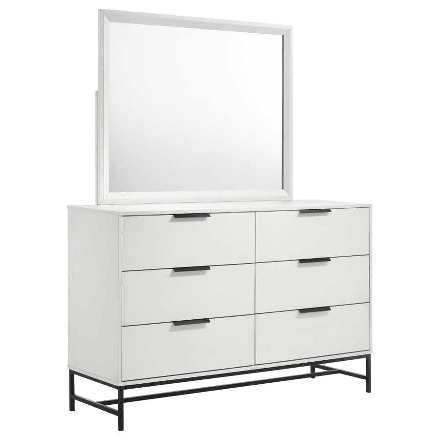Sonora 6-drawer Dresser with Mirror White-1