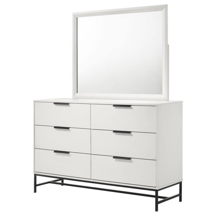 Sonora 6-drawer Dresser with Mirror White-zoom-4