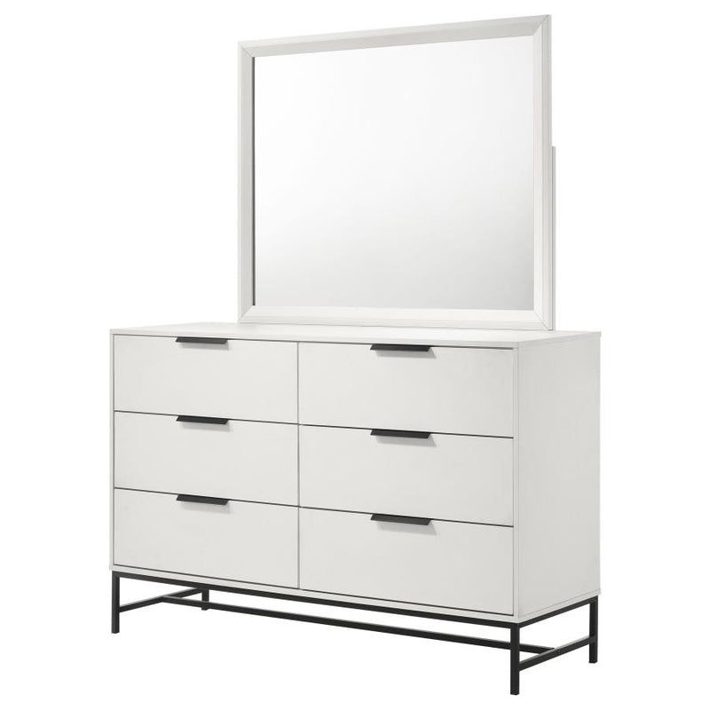 Sonora 6-drawer Dresser with Mirror White-zoom-