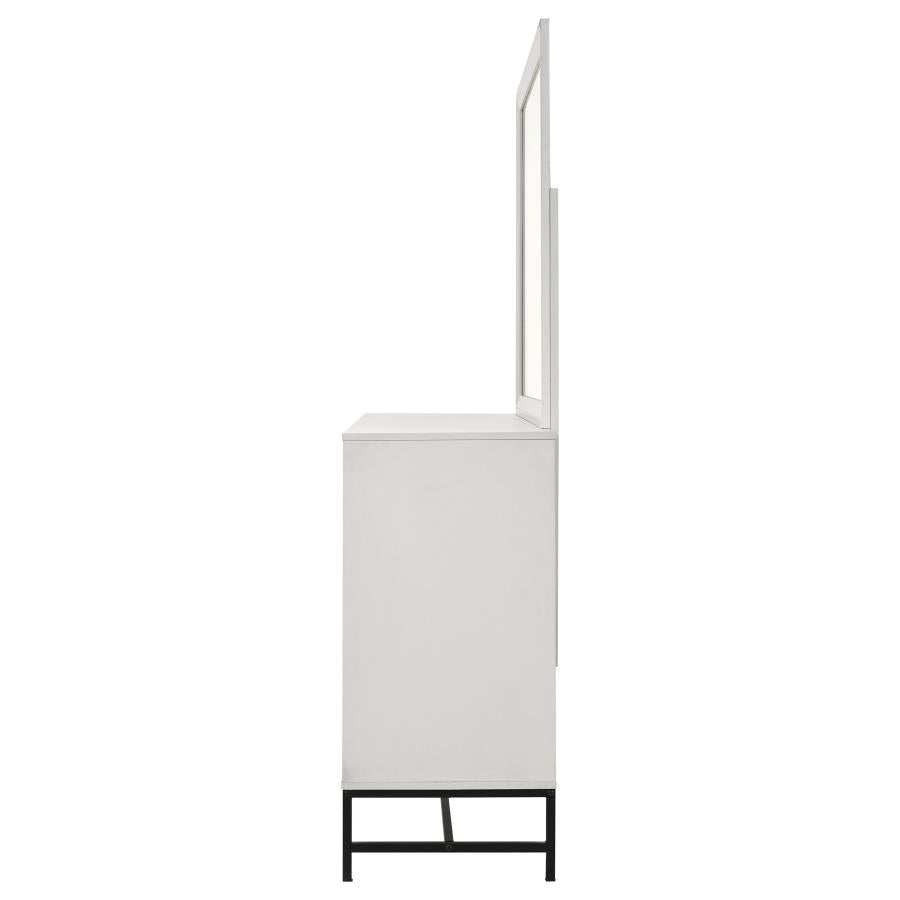 Sonora 6-drawer Dresser with Mirror White-5