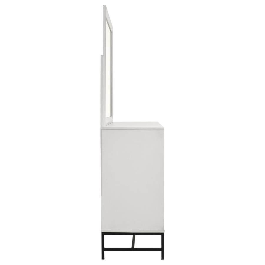 Sonora 6-drawer Dresser with Mirror White-9