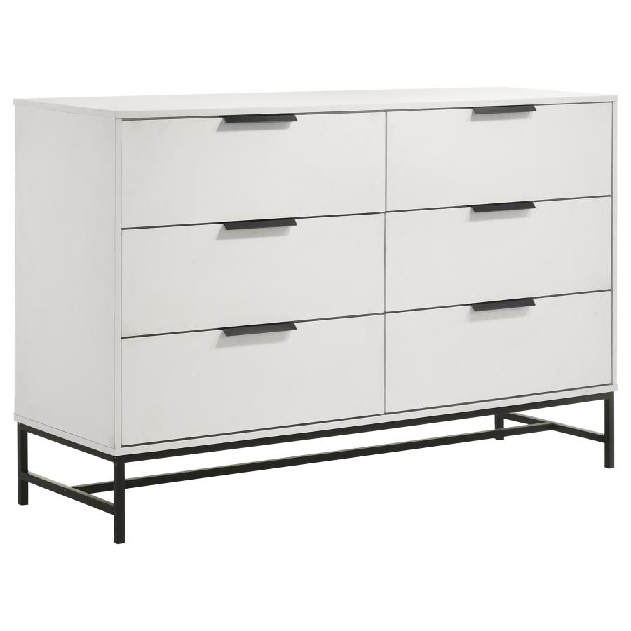 Sonora 6-drawer Bedroom Dresser White-zoom-1