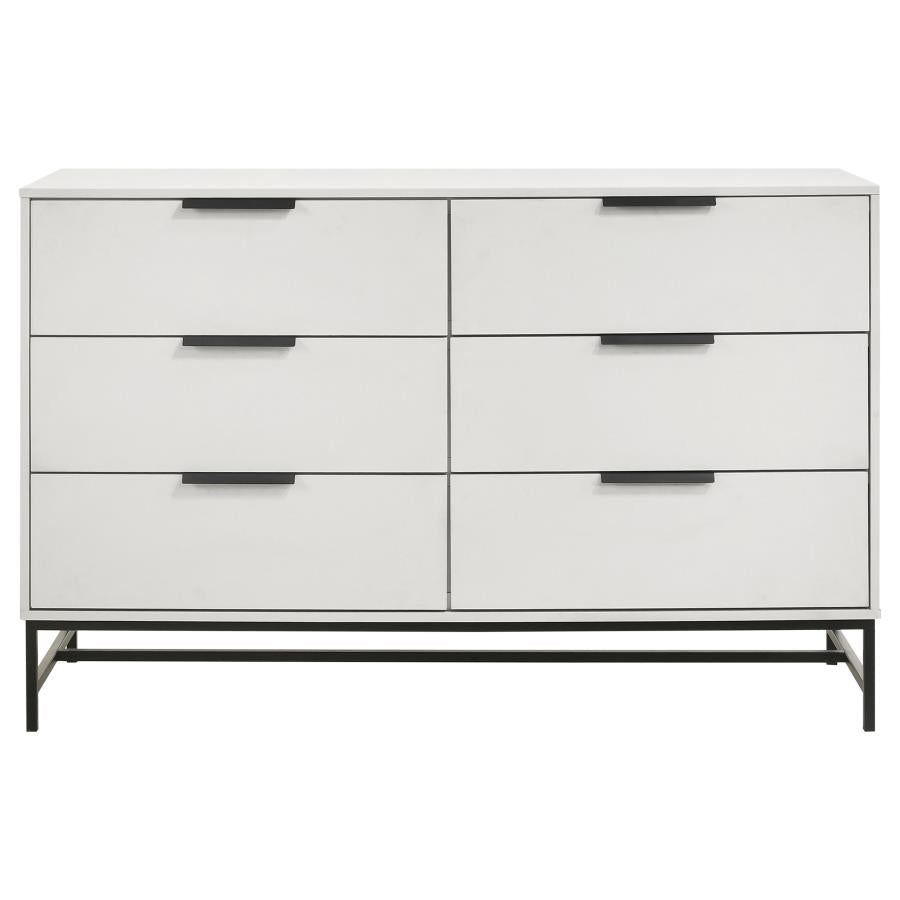 Sonora 6-drawer Bedroom Dresser White-zoom-3